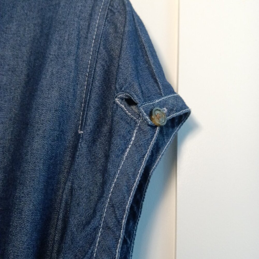 Anne Klein Denim Dress with Gored Pleats and detailed Pockets - Picture 7 of 11